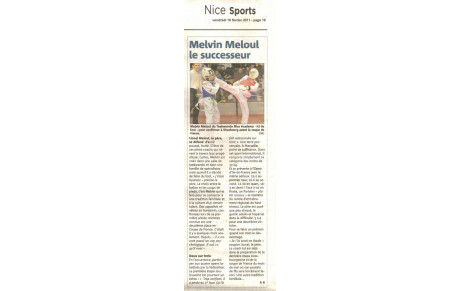 Les honneurs de NICE MATIN pour Melvin