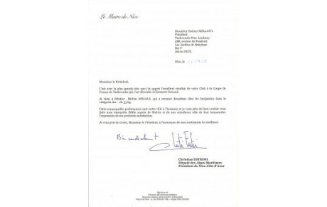 FELICITATIONS DU MAIRE A MELVIN