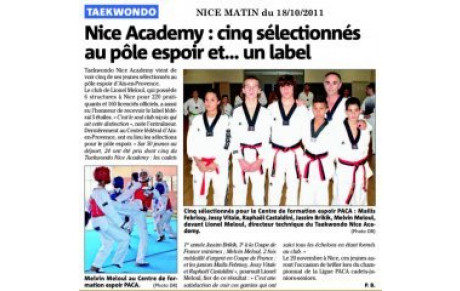 Les honneurs de NICE MATIN du 18/10/2011