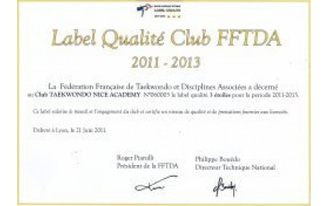 LABEL QUALITE CLUB FFTDA