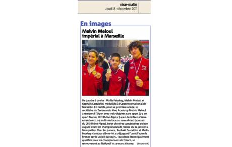 LES HONNEURS DE NICE MATIN DU 8/12/2011