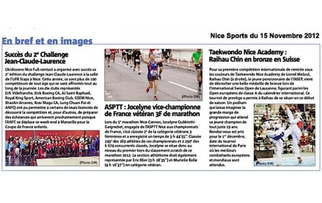 NICE MATIN : RAIHAU CHIN EN BRONZE à LAUSANNE.