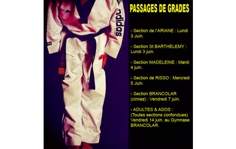 LES PASSAGES DE GRADES DU CLUB