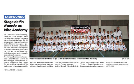 NICE MATIN du 24 Décembre 2013