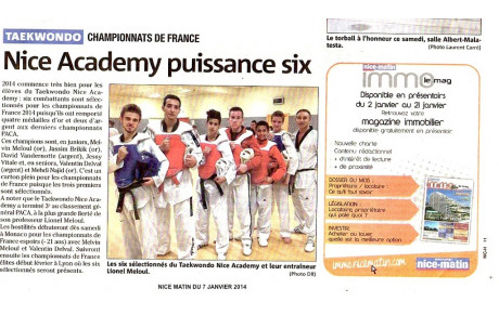 NICE MATIN DU 7 JANVIER 2014