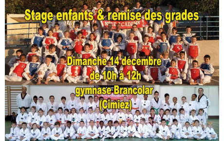 STAGE DE NOEL &amp; REMISE DES DIPLÔMES ET CEINTURES 