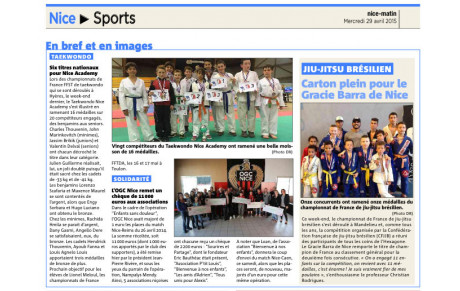 NICE MATIN DU 29 AVRIL