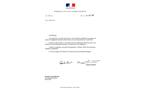 LIONEL MELOUL RECOMPENSÉ