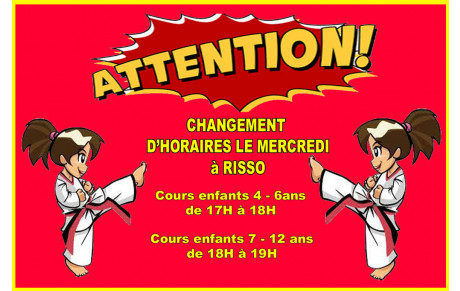 CHANGEMENT D'HORAIRES